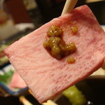 多来多来 - タン刺しにワサビ醤油を少しのせて・・・いただきま～す♬