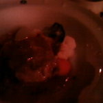 クリスタル ヨット クラブ　レストラン - 霧島豚ﾛｰｽ肉のｿﾃｰ　ｼｬﾙｷｭﾃｨｴ風