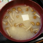 定食ふじもと - なめこの味噌汁とはうれしいですねぇ