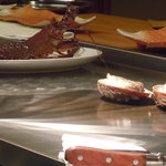 神戸牛すてーき　健 - 海老とアワビは向うの外人さんの接待用です～