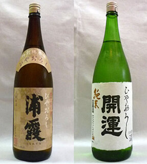 Souhonke Sarashina Horii - 季節のおすすめ地酒（2011.10）「ひやおろし」：（左）宮城　浦霞 （右）静岡　開運