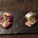 サラマンジェ ド ヨシノ - ソウダガツオ（ホースラディッシュ）とアジのマリネ