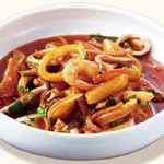 Seafood Topokki (spicy stir-fried rice cakes)