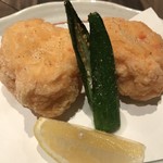 Nidaime Kei - 海老真丈揚げ１１００円。大きな真丈です(^｡^)