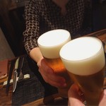 Lino - 白ワインで乾杯の予定が暑くて（笑）