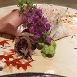 造り
          宮城穴子焼き霜造り 鰤