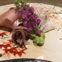 祇園 にし - 造り
                    宮城穴子焼き霜造り 鰤