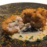 カーサ・デル・チーボ - くもこのグリッシーニ揚げ 帆立のクリームソースにボッタルガ