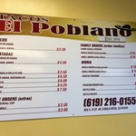 Tacos El Poblano - メニュー。