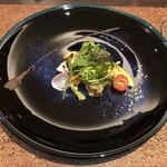 気仙沼産サンマのマリネと焼きナスのサラダ仕立て