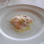 ゾーナ イタリア - 以後既訪分；前菜その１：しまあじのカルパチョ粒マスタードソース