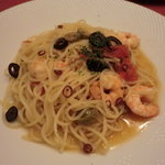 Sole - １，５００円のセット　小エビとドライトマトのペペロンチーネ