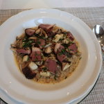 ラ・ブラッスリーシェ松尾 - マクレ鴨のスモークと茸のリゾット