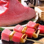 Bluefin tuna green onion skewers salt/sauce