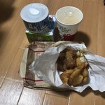 ケンタッキーフライドチキン - 料理写真:1190円のセット、ジュースM、ポテト、チキンが2個！