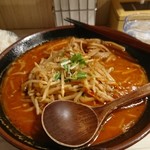 麺屋そら - 地獄味噌ラーメン(４丁目)・メンマトッピング・半ライス