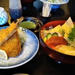 ひろ寿司 - [料理] 鰺フライ & 海堡丼 全景♪ｗ 