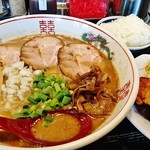 ラーメン サカモト - ニボトンチャーシュ+大盛り+から揚げセット