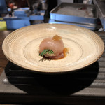 焼き鳥 とりら - 昆布締めムネシロレバネギ巻き