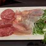 アマルフィイ カフェ - 【2018.11.4】イタリア産生ハムとミラノサラミの盛り合わせ650円