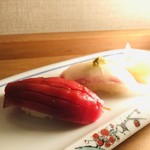 はっかい串 - お通し（赤身、真鯛）2018.11.23