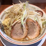 豚山 - 小ラーメン+野菜+ニンニク