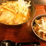 加古川かつめし 播州食堂 - お客様のリクエスト！ミニぼっかけ丼と麺類のセット出来ました！