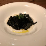 トラットリアチッチョ - 料理写真:スミイカとマコモダケの墨煮・白ポレンタ