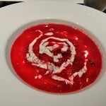 97181693 - [料理] ビーツとトマトのボルシチ プレート全景♪ｗ