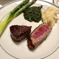 ウルフギャング・ステーキハウス 丸の内店 - サーロインとヒレ&アスパラ