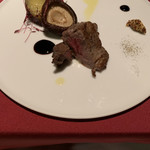 レイクサイドヴィラ 翠明閣 - 道産和牛ヒレのローストサルサヴェルデソース白老大統領椎茸とさつまいも