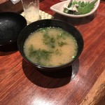 Sushi Yasukouchi - 後輩君の頼んだアオサの味噌汁！