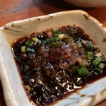 鳥よし - そばがきのタレ。美味し！