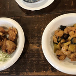 濱田屋 - 手作り料理。鳥唐揚げとエビチリ。