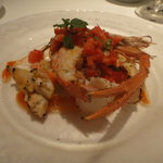 クッチーナ イタリアーナ ガッルーラ - 赤座海老のローストと三河湾の魚介類クスクス添え（バジルとミントが最高）