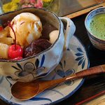 ハートカフェ クオーレ - 白玉クリームあんみつ650円