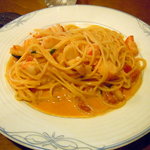 どうろくじん - 海老とホタテのクリームトマトスパゲッティーニ