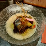 烈志笑魚油 麺香房 三く - 崩すのがもったいない程だな。