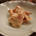 花いち - 海老と柿と胡麻だれの和え物