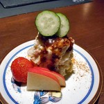 ひのと - 燻製とまとのポテサラ（２皿に分けて供されました）