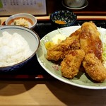 若杉 - カキあじフライ定食950円