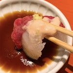 肉屋 雪月花 NAGOYA - カワハギと牛に醤油を