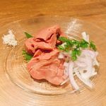 Low temperature cooked chicken liver sashimi