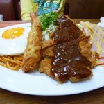 中華・洋食 マルヤ - トンカツランチにエビフライをトッピング