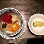 肉割烹 上 - 北海道厚岸バフンウニ 毛ガニ ユッケ まるかわ ももにく 富山白エビ