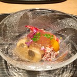 肉割烹 上 - 冷菜 石川芋 セイコ蟹 兵庫 内子 外子 穴子と海老