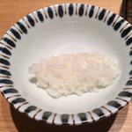 肉割烹 上 - サーロイン 中ほど山わさびと醤油が練り混ざってる その隣は山椒の味噌 炊きたての白いご飯