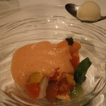 オルタシア - 相方前菜２　立石さんの緑健トマト５種類のプチトマト　オマール海老と共に