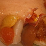 相方前菜２　立石さんの緑健トマト５種類のプチトマト　オマール海老と共に　アップ