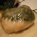 オルタシア - 相方メイン１　ウニ・鮃・北寄貝の網脂包み　アップ